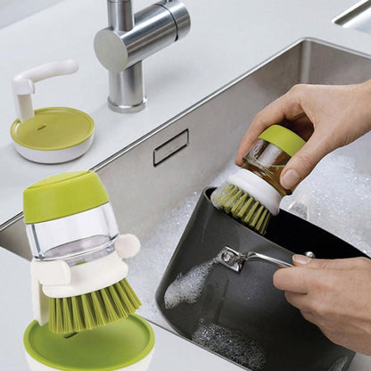 GearPressWash™ - Press-type Dishwashing Brush