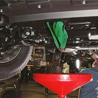 Flexible Oil Draining Funnel - Filter Extended for Discharging Oil from Cars, Trucks & Motorcycles