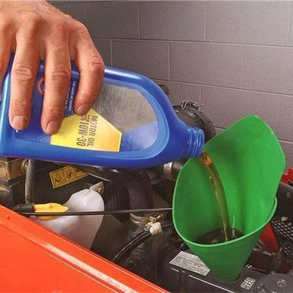 Flexible Oil Draining Funnel - Filter Extended for Discharging Oil from Cars, Trucks & Motorcycles