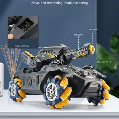 Gesture-Controlled RC Tank That Shoots - Children's Remote-Control Car with Water Bomb Launcher and Gesture Sensing