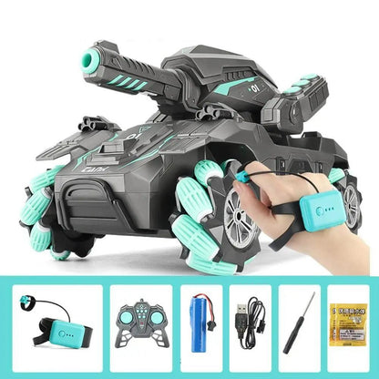 Gesture-Controlled RC Tank That Shoots - Children's Remote-Control Car with Water Bomb Launcher and Gesture Sensing