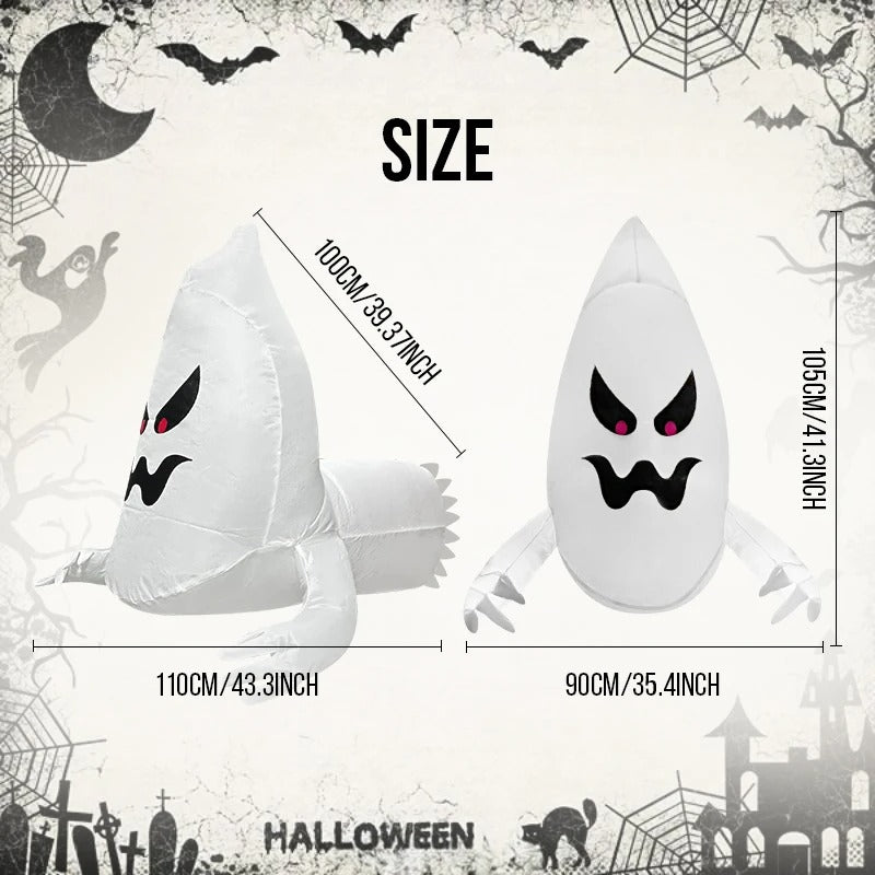 Giant Halloween Inflatable Ghost Window Decoration - Spooky Outdoor Yard Decor