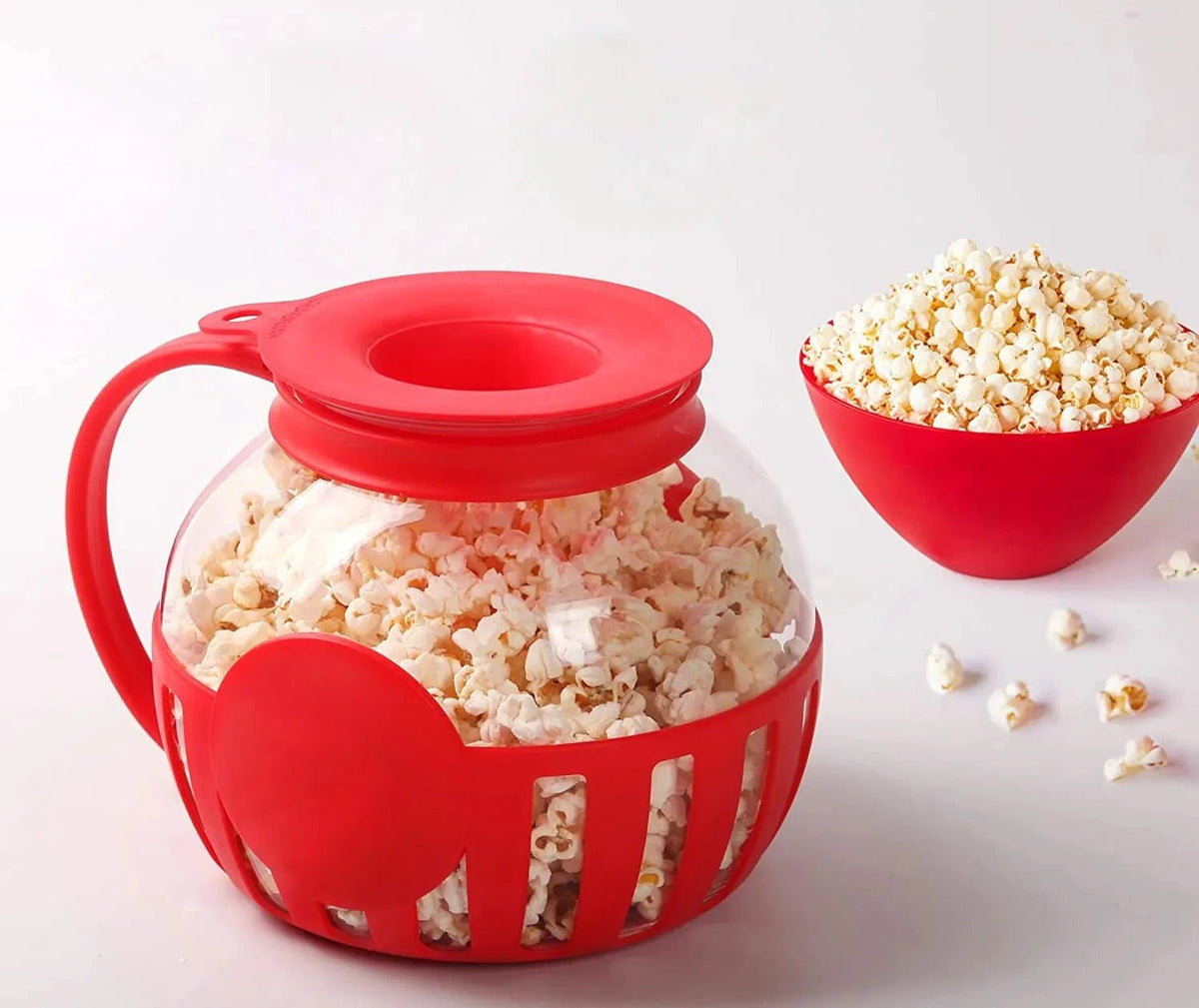 Glass Microwave Popcorn Maker - 3-in-1 Lid Ecolution Patented Micro-Pop Glass Microwave Popcorn Popper