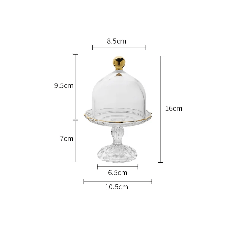 Glass Pastry Dome Stand – Nordic-Inspired Tall Tray with Dustproof Cover for Stylish Dessert & Kitchen Décor