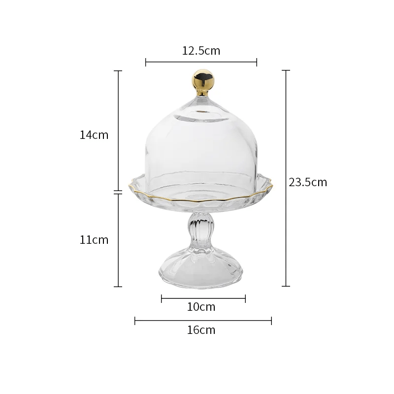 Glass Pastry Dome Stand – Nordic-Inspired Tall Tray with Dustproof Cover for Stylish Dessert & Kitchen Décor