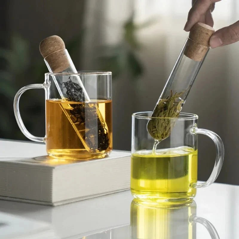 Glass Test Tube Tea Infuser – Elegant & Reusable Tea Strainer for Loose Leaf Tea