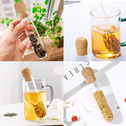 Glass Test Tube Tea Infuser – Elegant & Reusable Tea Strainer for Loose Leaf Tea