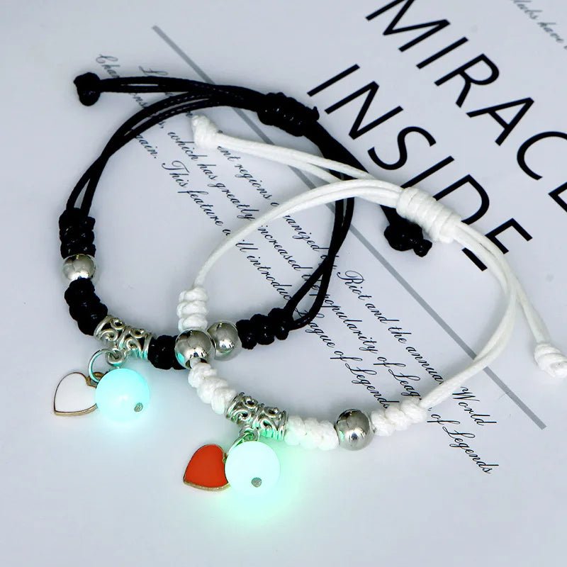 Glow-in-the-Dark Astronaut Star Bracelet – Adjustable Matching Rope for Couples & Friends, Symbolizing Infinite Love