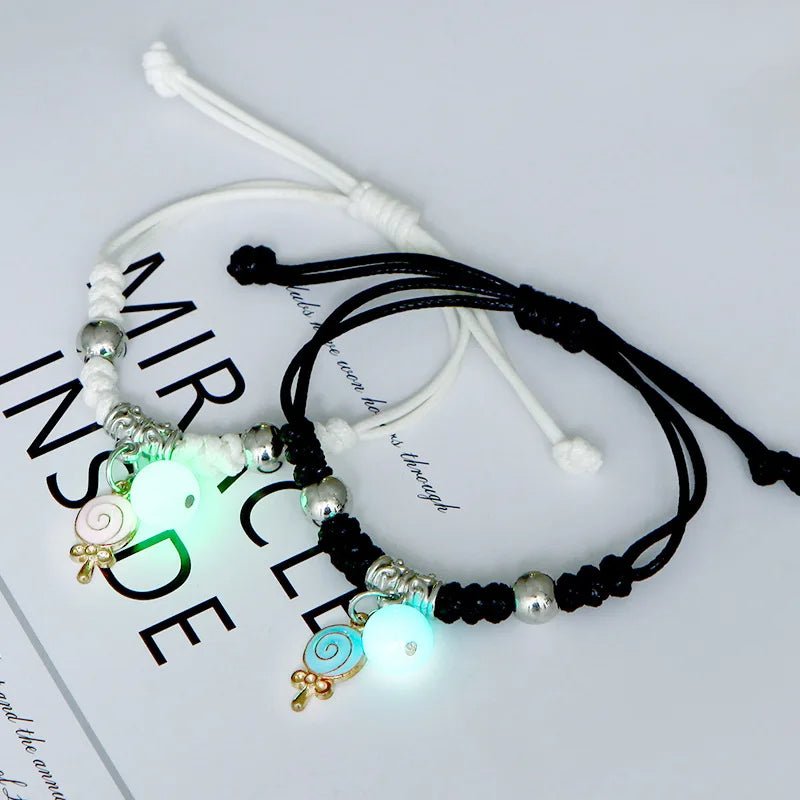 Glow-in-the-Dark Astronaut Star Bracelet – Adjustable Matching Rope for Couples & Friends, Symbolizing Infinite Love