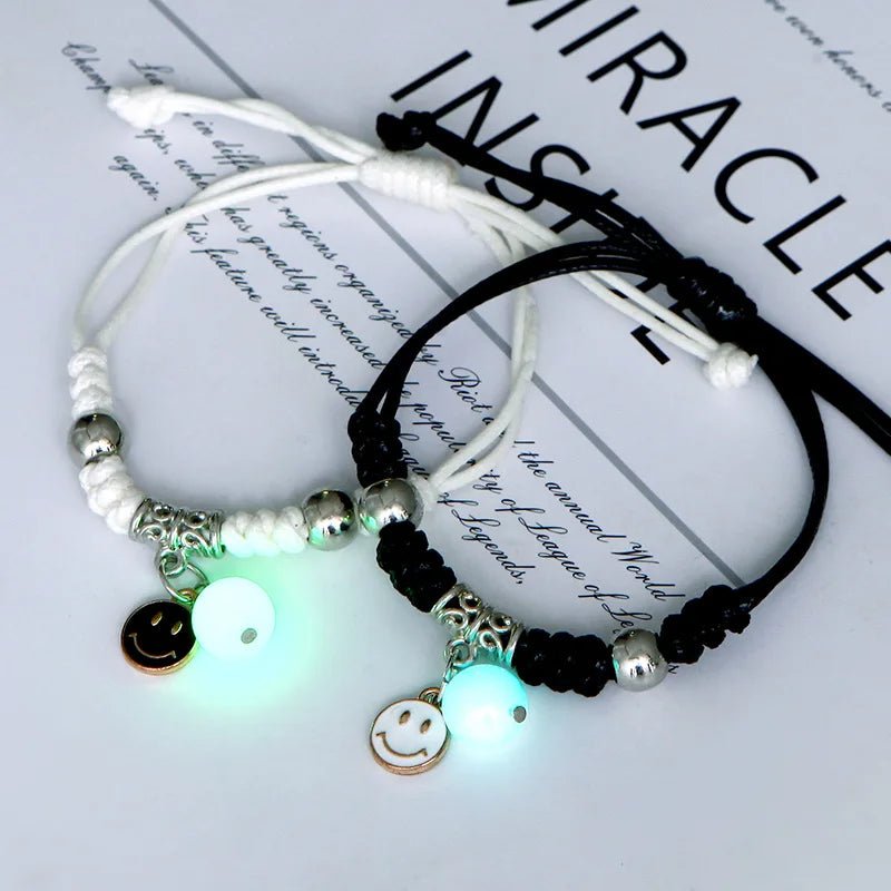 Glow-in-the-Dark Astronaut Star Bracelet – Adjustable Matching Rope for Couples & Friends, Symbolizing Infinite Love