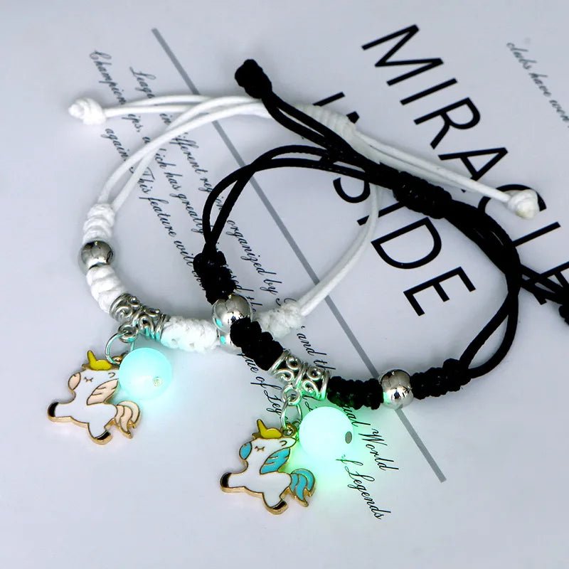 Glow-in-the-Dark Astronaut Star Bracelet – Adjustable Matching Rope for Couples & Friends, Symbolizing Infinite Love