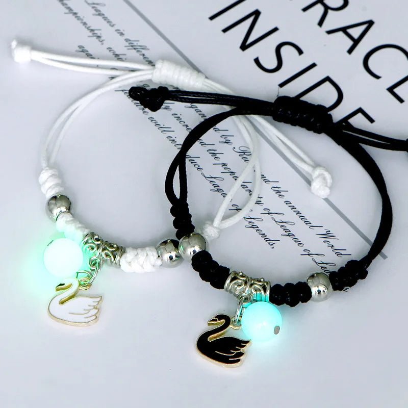 Glow-in-the-Dark Astronaut Star Bracelet – Adjustable Matching Rope for Couples & Friends, Symbolizing Infinite Love