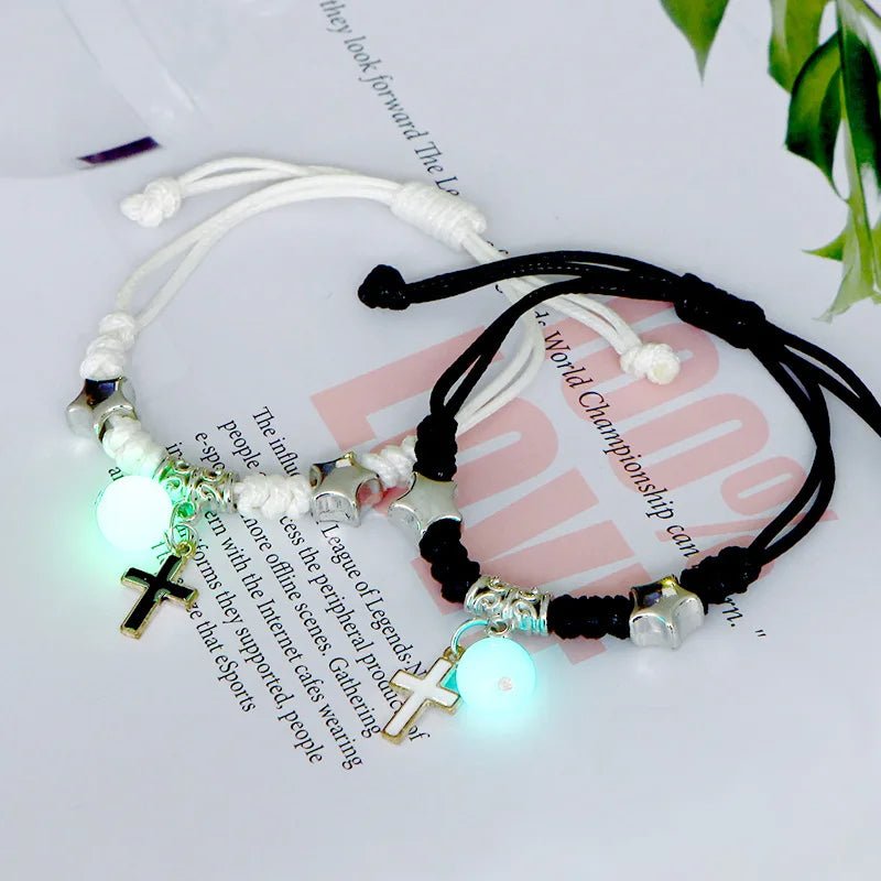 Glow-in-the-Dark Astronaut Star Bracelet – Adjustable Matching Rope for Couples & Friends, Symbolizing Infinite Love