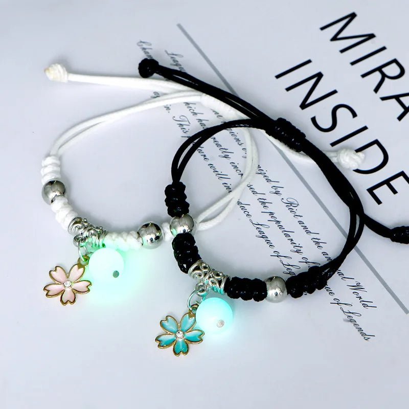 Glow-in-the-Dark Astronaut Star Bracelet – Adjustable Matching Rope for Couples & Friends, Symbolizing Infinite Love
