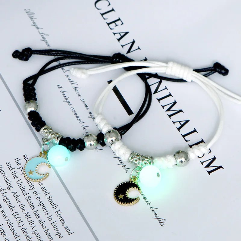 Glow-in-the-Dark Astronaut Star Bracelet – Adjustable Matching Rope for Couples & Friends, Symbolizing Infinite Love