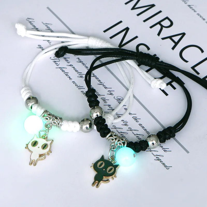 Glow-in-the-Dark Astronaut Star Bracelet – Adjustable Matching Rope for Couples & Friends, Symbolizing Infinite Love