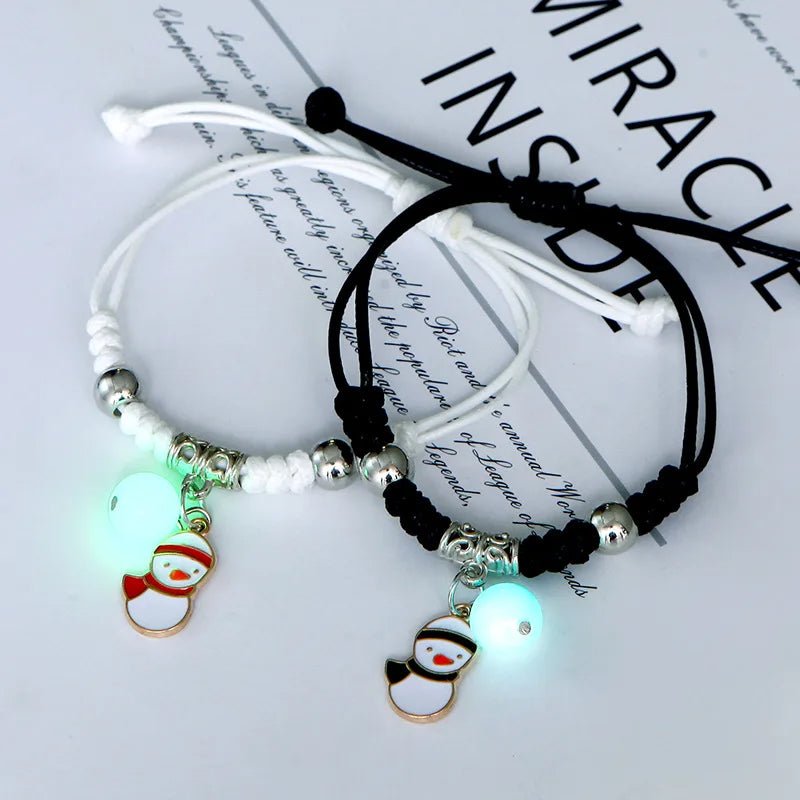 Glow-in-the-Dark Astronaut Star Bracelet – Adjustable Matching Rope for Couples & Friends, Symbolizing Infinite Love