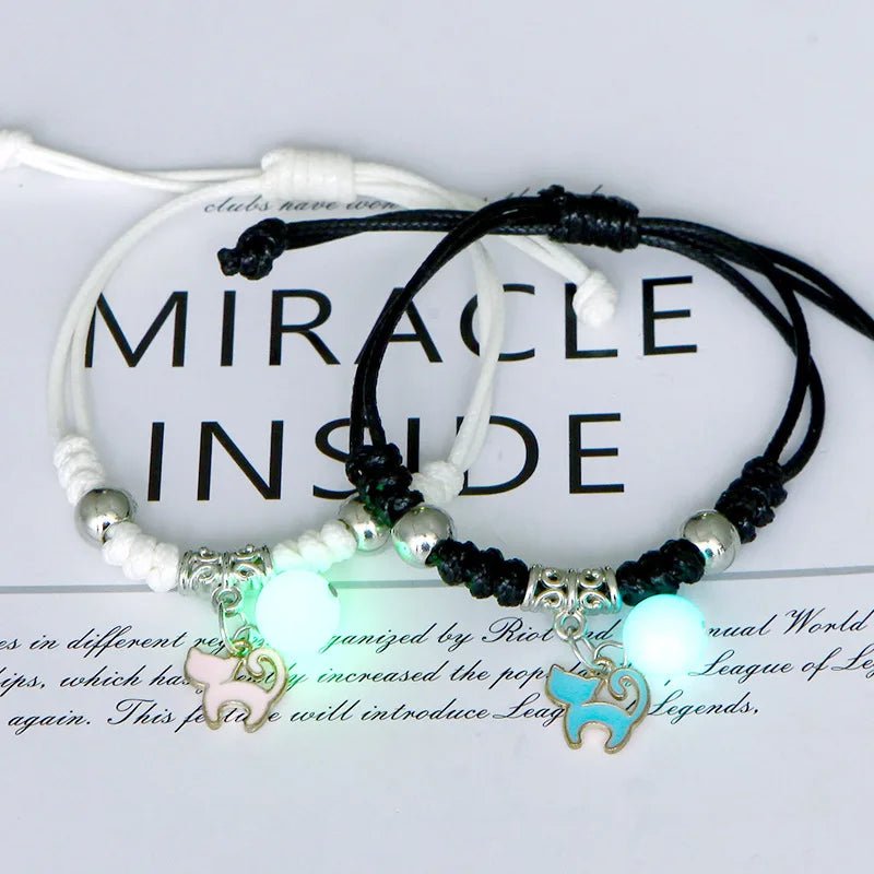 Glow-in-the-Dark Astronaut Star Bracelet – Adjustable Matching Rope for Couples & Friends, Symbolizing Infinite Love
