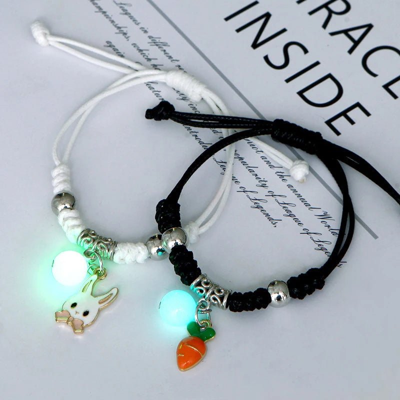 Glow-in-the-Dark Astronaut Star Bracelet – Adjustable Matching Rope for Couples & Friends, Symbolizing Infinite Love