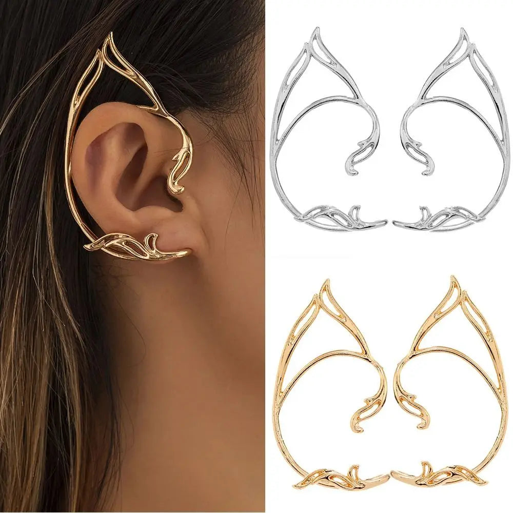 Korean Elf Fairy Earrings  – Hollow Cat Ear Hook Jewelry for a Magical Look