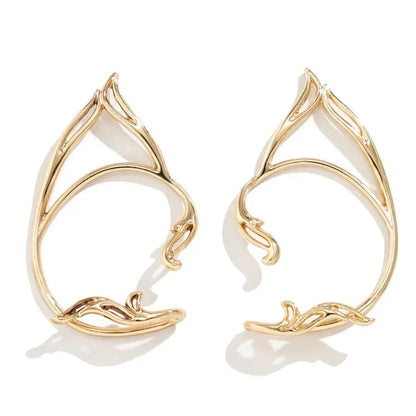 Korean Elf Fairy Earrings  – Hollow Cat Ear Hook Jewelry for a Magical Look
