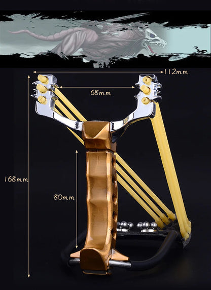 Professional Hunting Slingshot – High Strength Steel, Folding Wrist Support, and Rubber Band Catapult for Precision Shooting