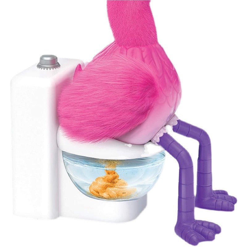 Gotta Go Flamingo Magic Feed Toy — Talking Plush Flamingo That Repeats You, Sings and Sits on Its Own Toilet