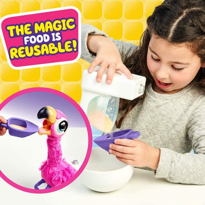 Gotta Go Flamingo Magic Feed Toy — Talking Plush Flamingo That Repeats You, Sings and Sits on Its Own Toilet