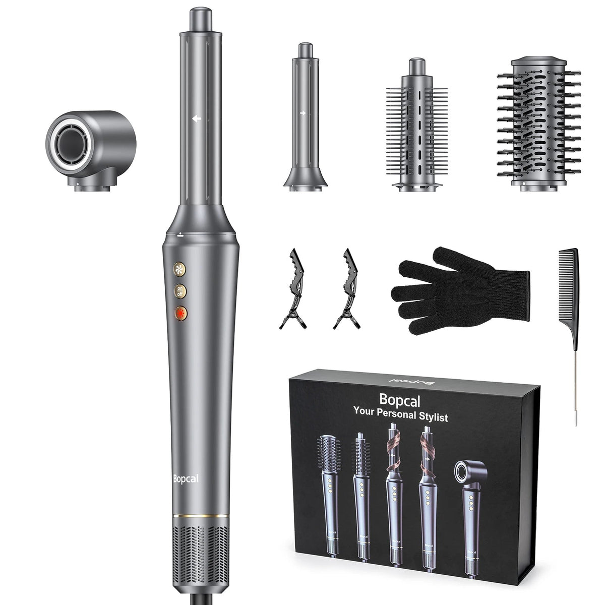 High-Speed Multi Hair Styler – 5-in-1 Use Curling Iron, Hot Air Brush & Salon Blow Dryer
