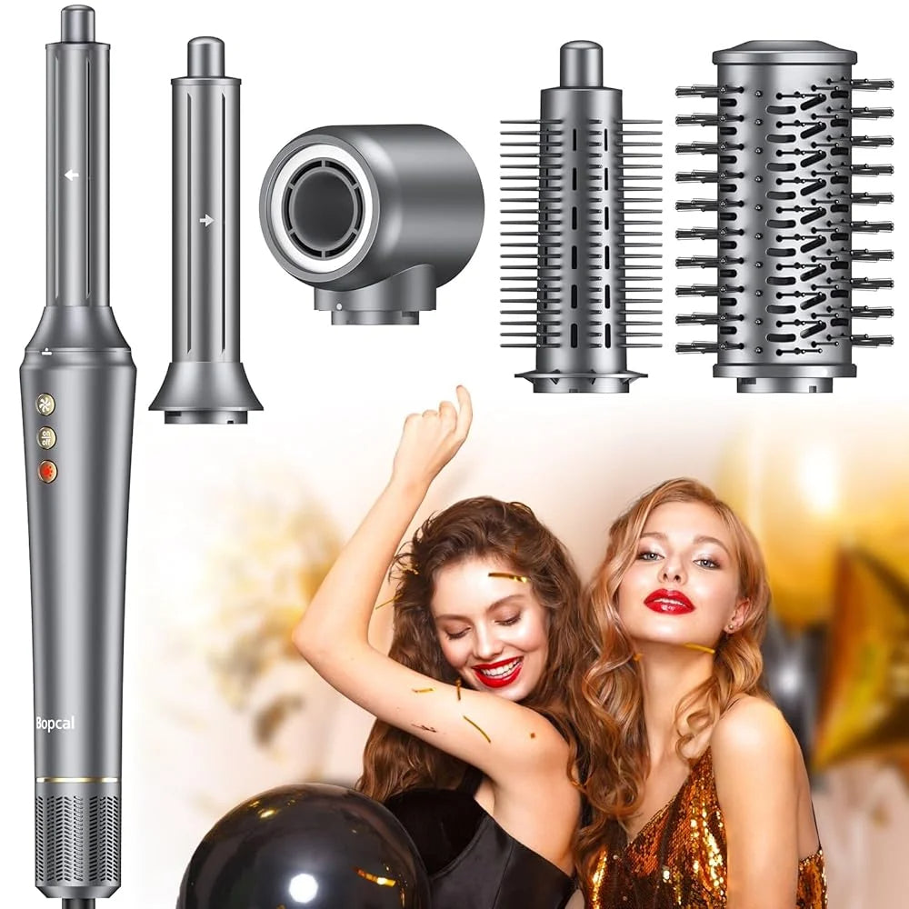 High-Speed Multi Hair Styler – 5-in-1 Use Curling Iron, Hot Air Brush & Salon Blow Dryer