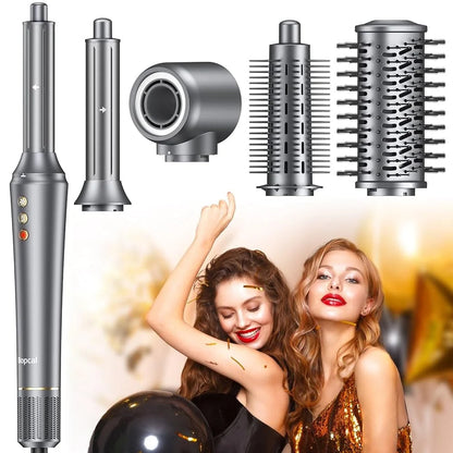 High-Speed Multi Hair Styler – 5-in-1 Use Curling Iron, Hot Air Brush & Salon Blow Dryer
