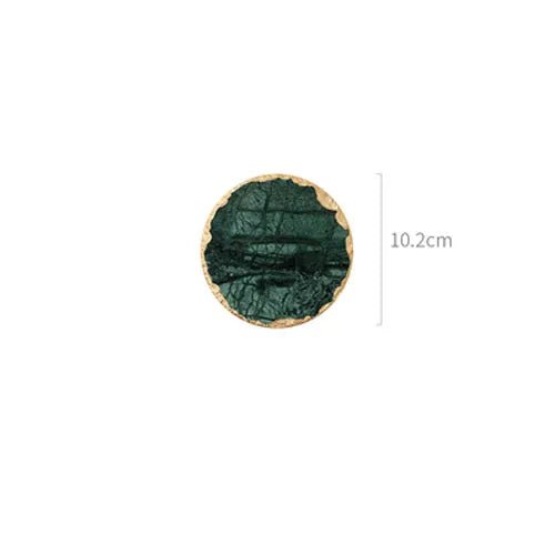 Green Marble Jewelry Coaster – Chic Organizer for Rings, Necklaces & Cosmetics, Perfect for Luxe Décor & Storage