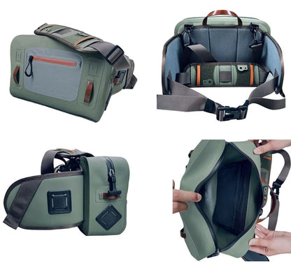 Fly Fishing Waist Hip Pack – Waterproof Crossbody Sling Bag with Tackle Storage, Ideal for Canoeing, Kayaking, Surfing & Outdoor Use