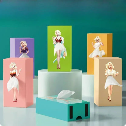 Puffy Flying Skirt Girl Tissue Box – Fun & Chic Anime-Inspired Desktop Decor
