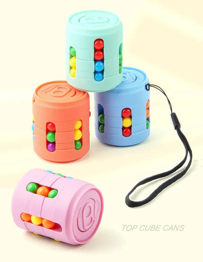 Magic Rotating Beans Puzzle Cube – Montessori Educational Toy & Fidget Game for Kids and Adults Stress Relief