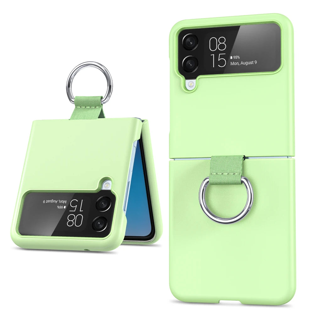 Luxury Matte PC Armor Finger Ring Grip Case for Samsung Galaxy Z Flip Series – Shockproof, Stylish, and Secure Grip Protection