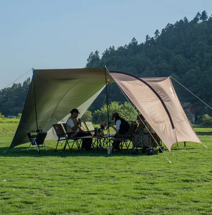 Foldable Tunnel Canopy Tent – UV-Resistant Rainproof Outdoor Shade with Silver Coating for Camping, Beach, or Backyard Shelter