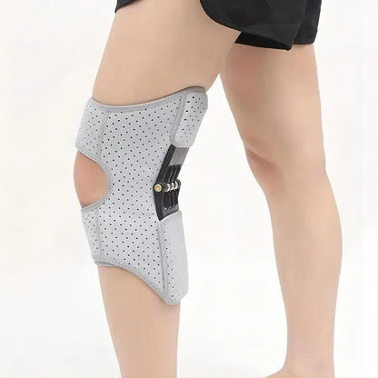 Knee Brace with Rebound Springs – Adjustable Sports Stabilizer Pads for Running with Hook and Loop Closure