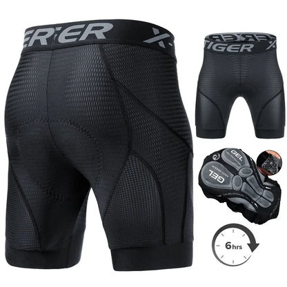 Breathable Men's Padded Cycling Shorts – 5D Underwear with Anti-Slip Leg Grips