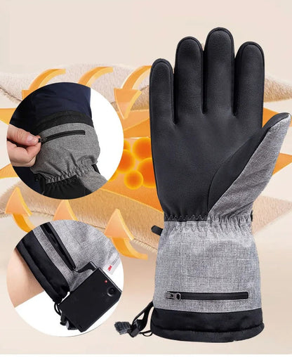 Heated Waterproof Winter Gloves – Three Temperature Levels Intelligent USB-Powered Thermal Gloves for Men & Women’s Motorcycle, Bicycle, Camping & Fishing Use