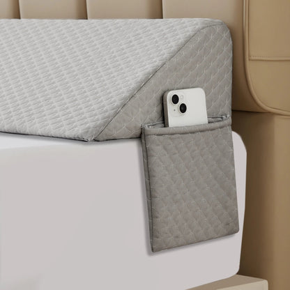 Hexagon Pattern Bed Wedge Pillow – Back Support Cushion for Sleeping with Machine-Washable Cover, Great for Elevated Rest Comfort