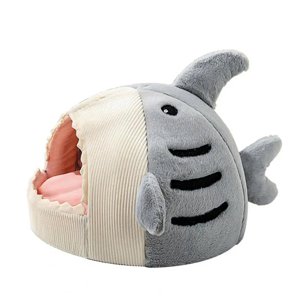 Shark-Shaped Cat Bed – Cozy Semi-Closed Nest for Ultimate Pet Comfort