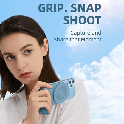 Grip Anti-Shake Multifunctional Phone Holder - Magnetic Phone Holder Bracket with Mag-safe Wireless Charger for Android and IOS