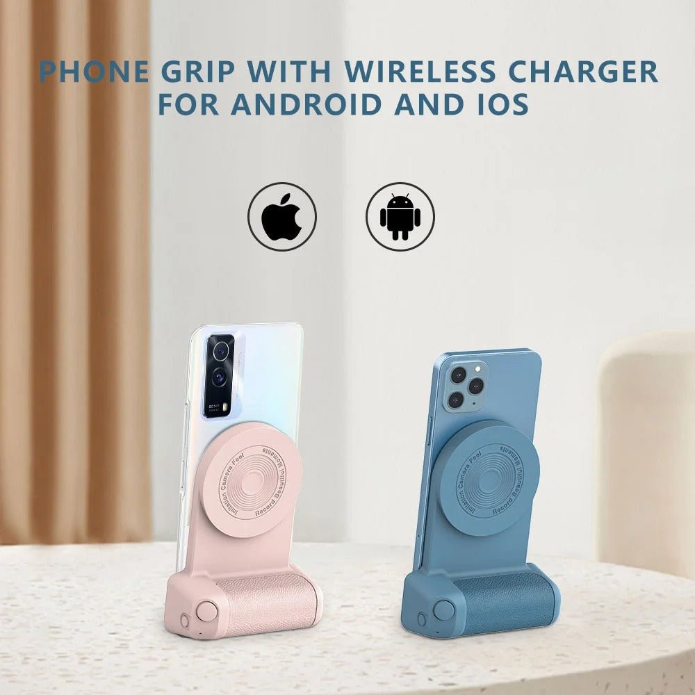 Grip Anti-Shake Multifunctional Phone Holder - Magnetic Phone Holder Bracket with Mag-safe Wireless Charger for Android and IOS