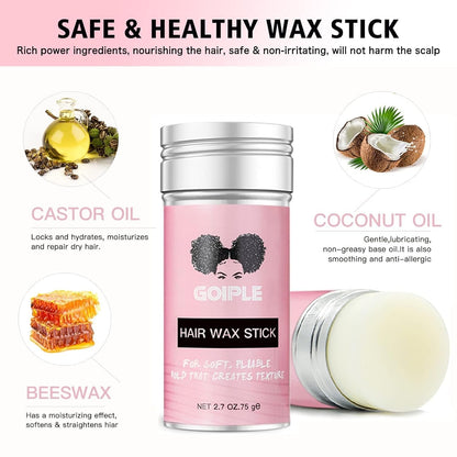 Hair Wax Stick - Smoothing & Slick Stick for Wigs, Styling Wax for Hair Fly Away & Edge Frizz Hair