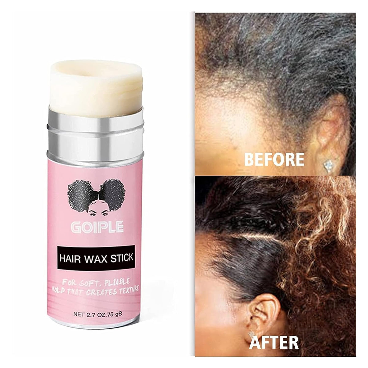 Hair Wax Stick - Smoothing & Slick Stick for Wigs, Styling Wax for Hair Fly Away & Edge Frizz Hair
