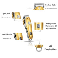 Professional Hair Clippers for men gold Set | Gold Hair Clippers Cordless