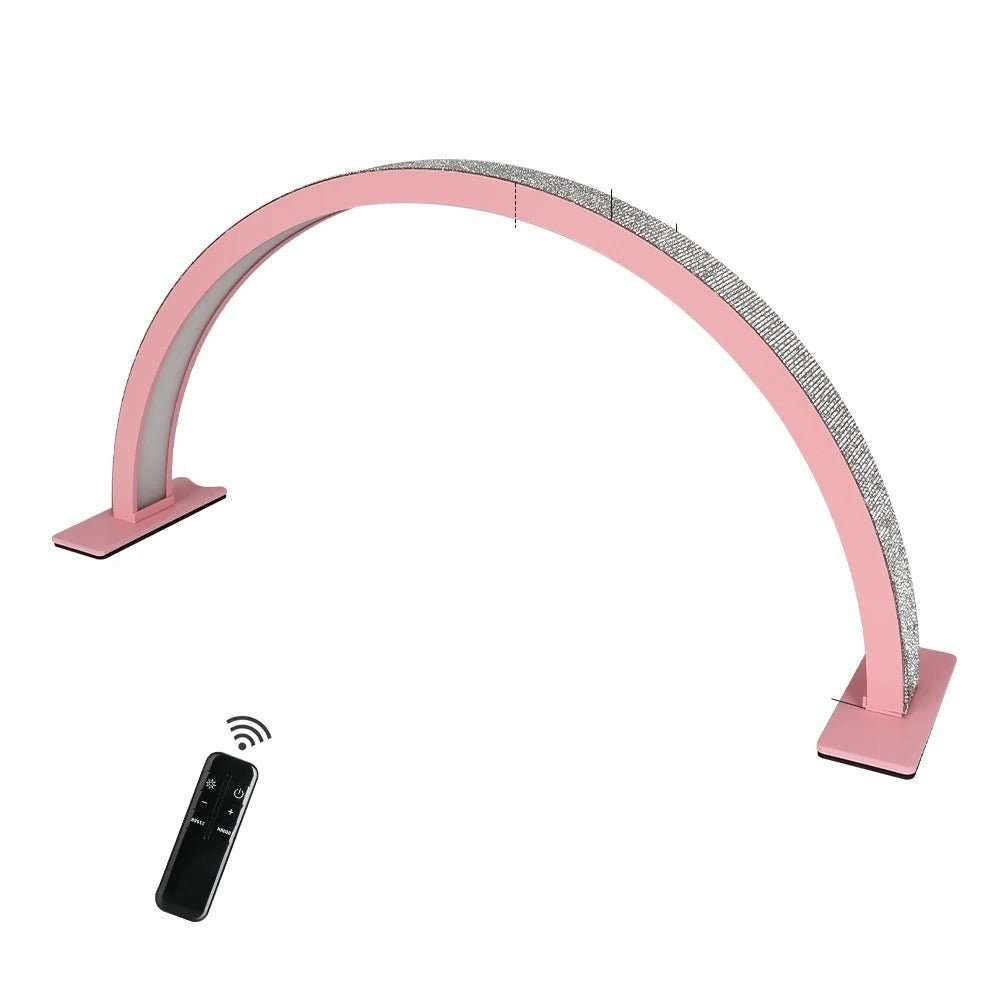 Half Moon Nail Desk Lamp – 28 in LED Arc Work Light for Nails, Lashes, Brows & Tattoo, 3000K–6000K Dimmable
