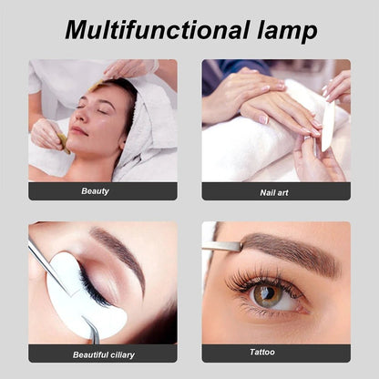 Half Moon Nail Desk Lamp – 28 in LED Arc Work Light for Nails, Lashes, Brows & Tattoo, 3000K–6000K Dimmable
