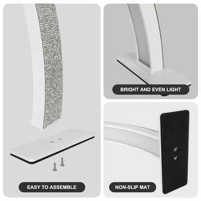 Half Moon Nail Desk Lamp – 28 in LED Arc Work Light for Nails, Lashes, Brows & Tattoo, 3000K–6000K Dimmable